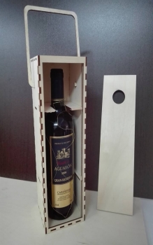 Single Bottle Carry Box custom laser-cut wooden wine & bar by Engravia Mauritius