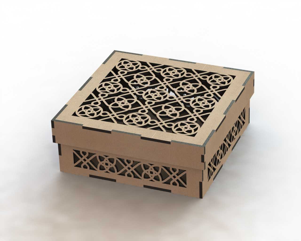 Filigree Square Gift Box custom laser-cut wooden gift boxes by Engravia Mauritius