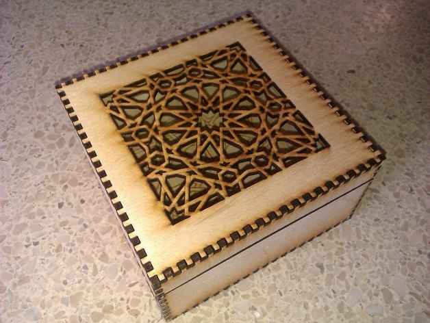 Geometric Mandala Box custom laser-cut wooden decorative boxes by Engravia Mauritius