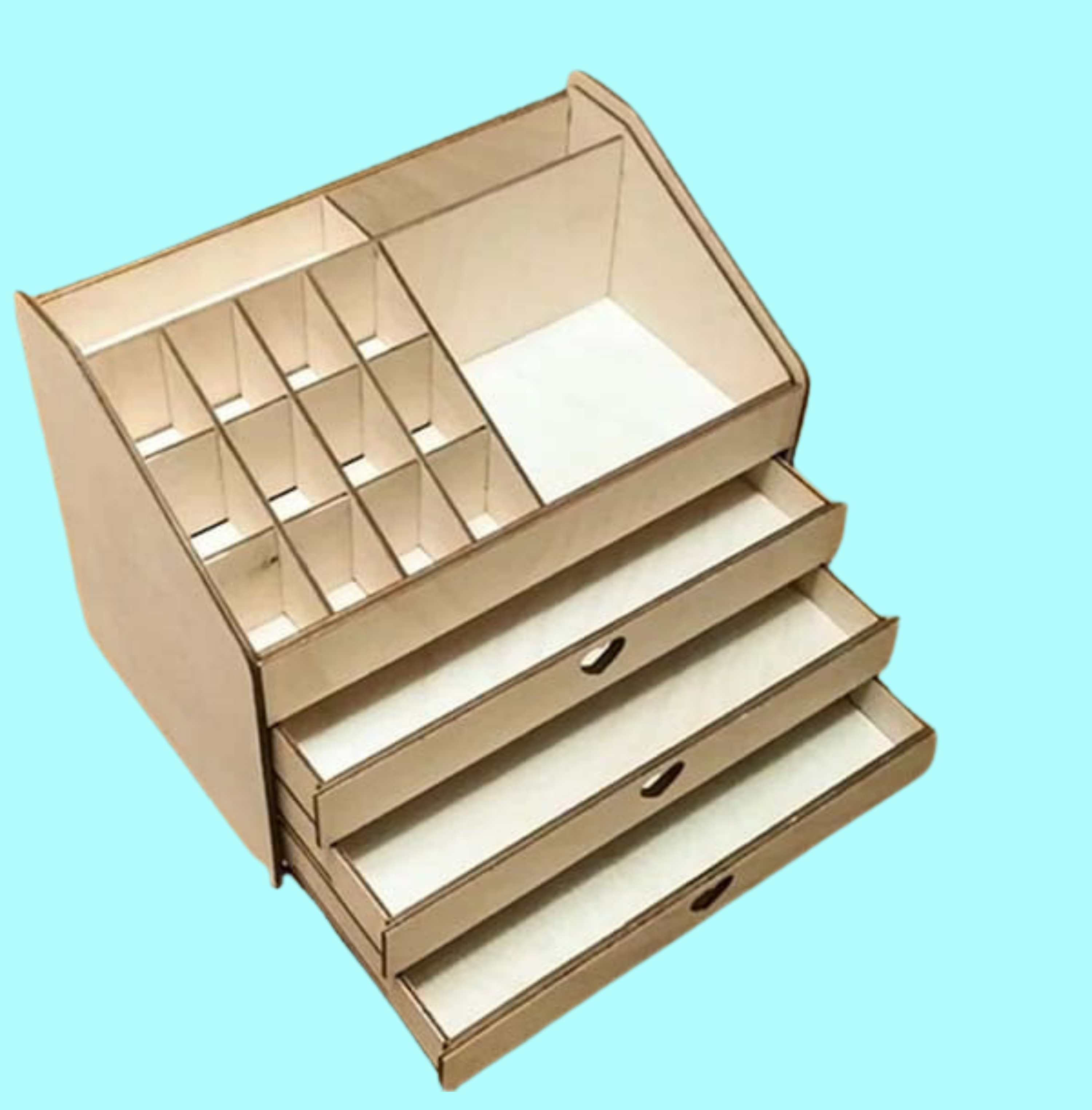 Desktop Drawer Organizer custom laser-cut wooden organizers by Engravia Mauritius