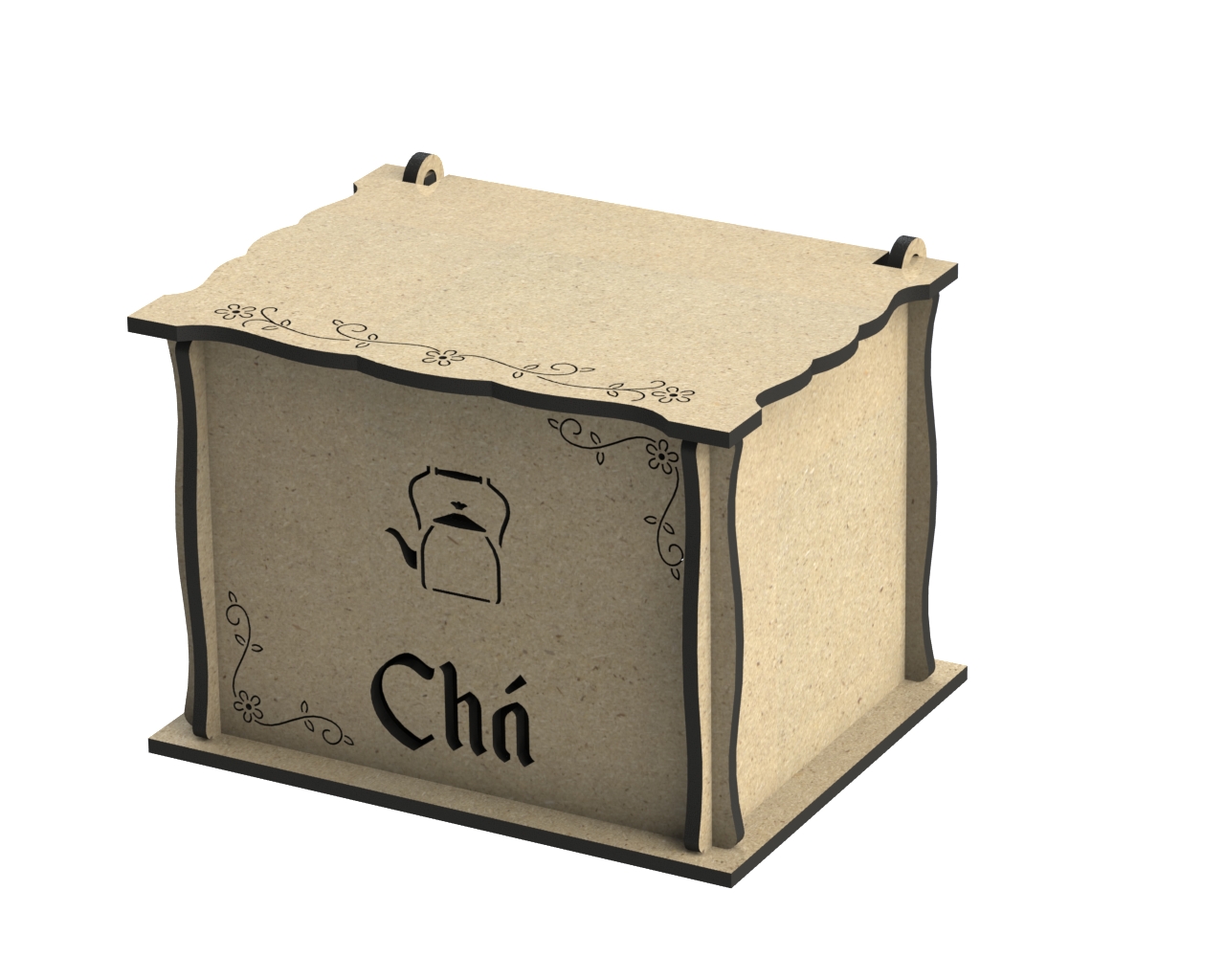 Engraved Tea Storage Box custom laser-cut wooden tea & coffee storage by Engravia Mauritius