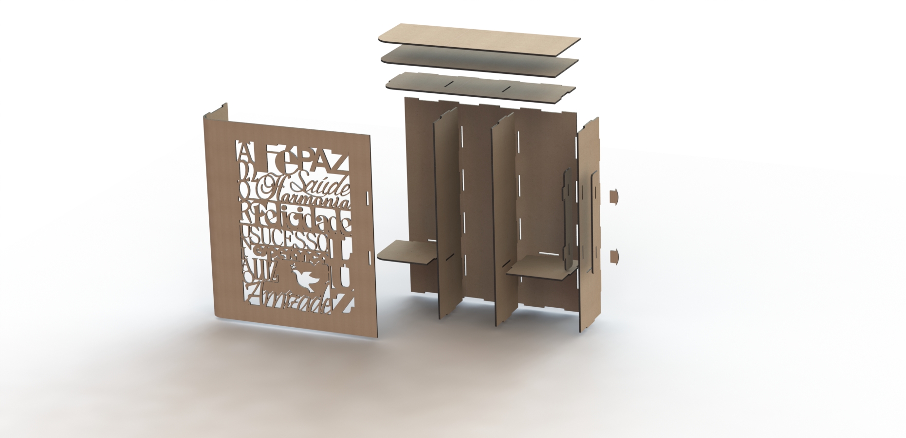 Decorative Bottle Cabinet custom laser-cut wooden wine & bar by Engravia Mauritius