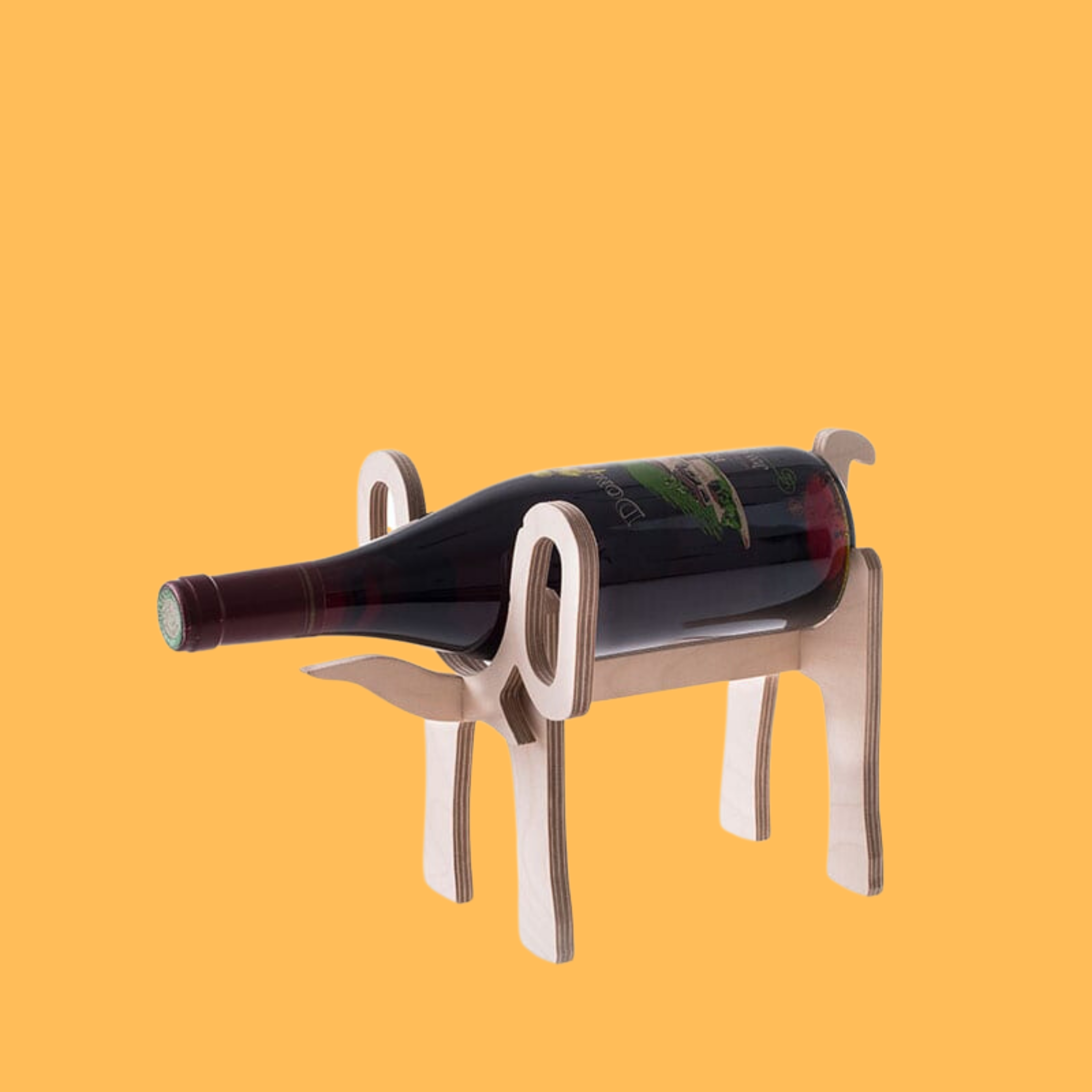 Minimal Bottle Stand custom laser-cut wooden wine & bar by Engravia Mauritius