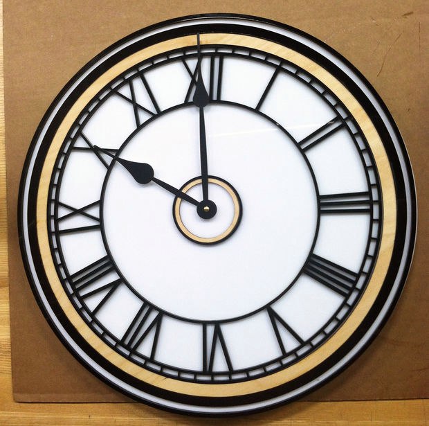Classic Roman Numeral Clock, laser-cut clock design by Engravia Mauritius