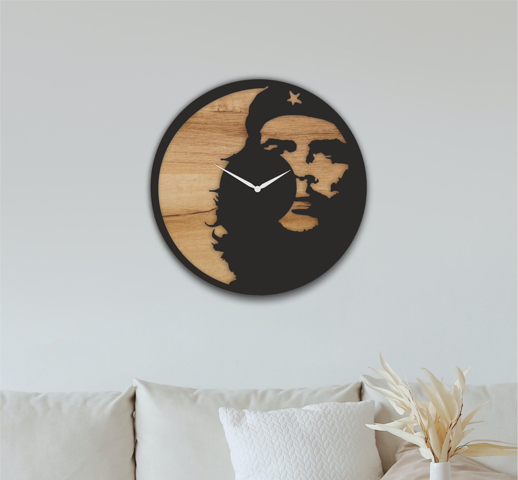 Couple Silhouette Clock, laser-cut clock design by Engravia Mauritius