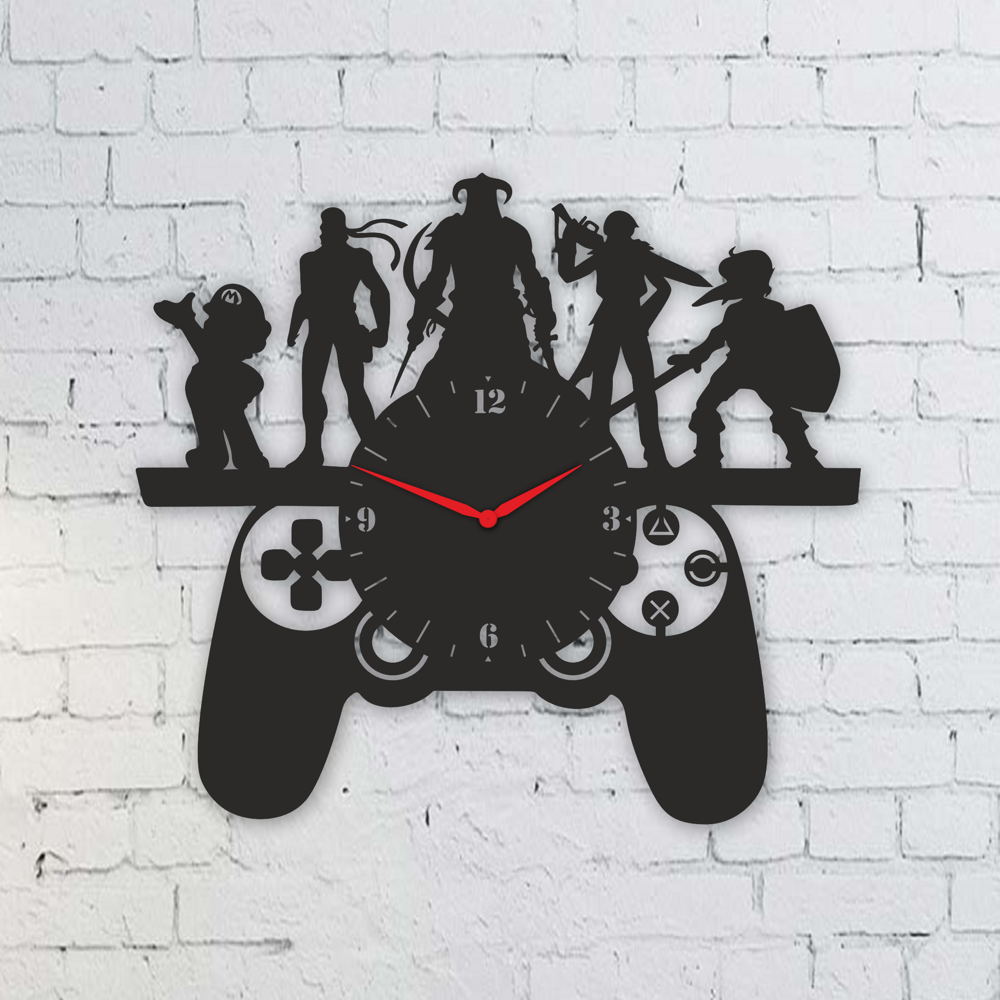 Game Controller Clock, laser-cut clock design by Engravia Mauritius