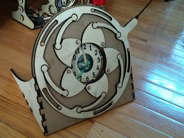 Layered Iris Clock, laser-cut clock design by Engravia Mauritius