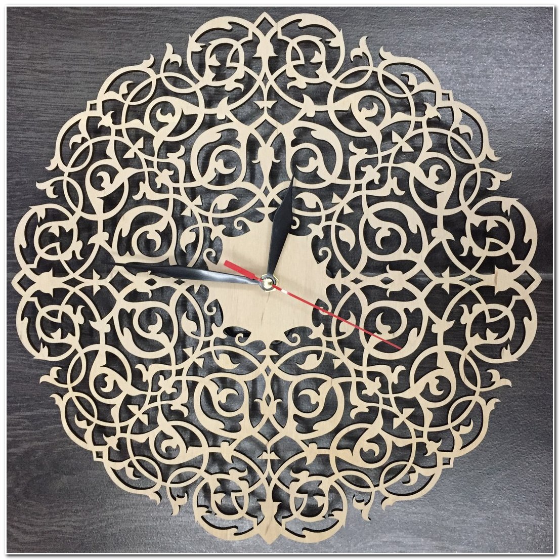 Luxury Filigree Clock, laser-cut clock design by Engravia Mauritius