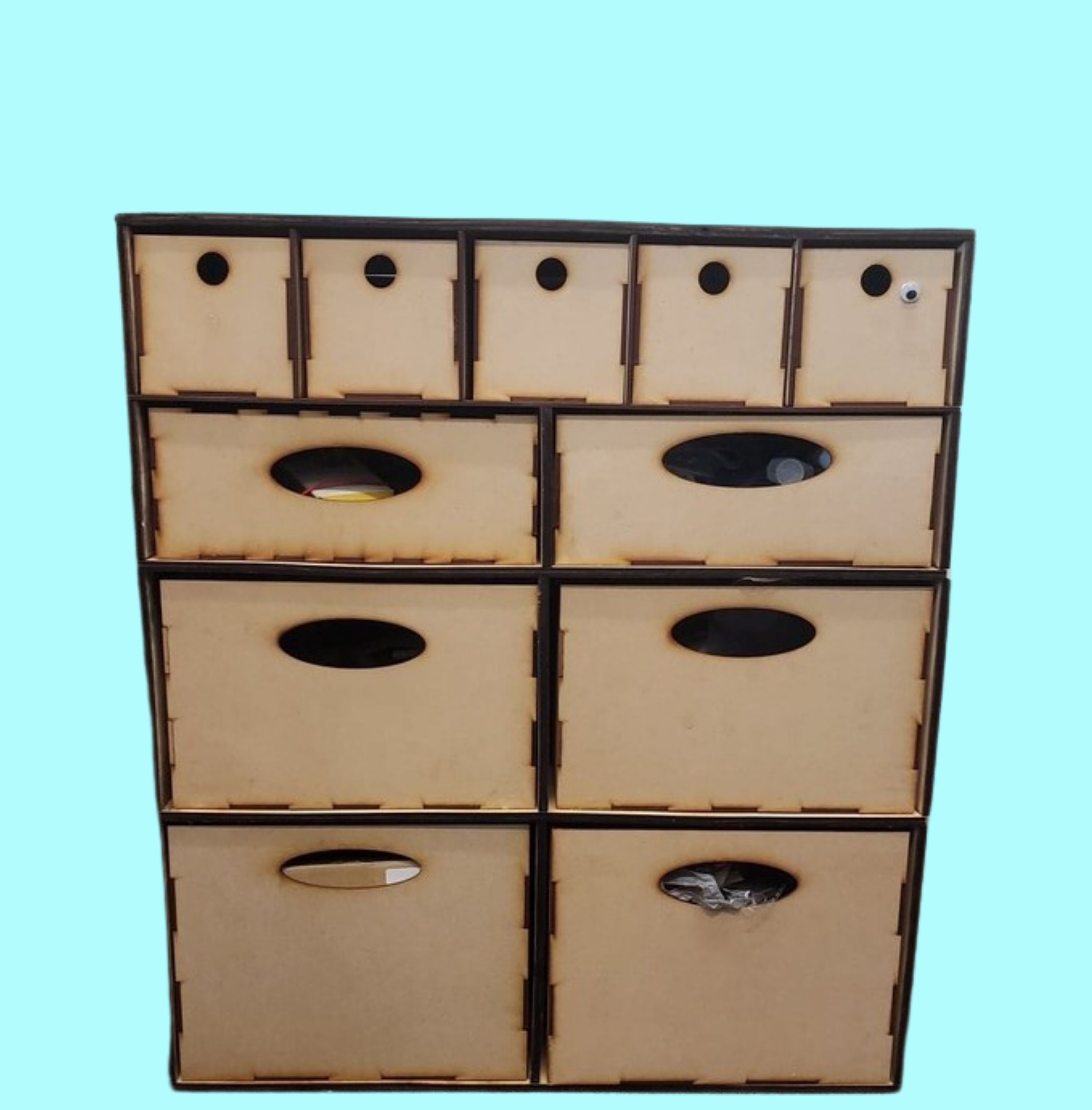Compact Drawer Cabinet, laser-cut furniture or storage design by Engravia Mauritius
