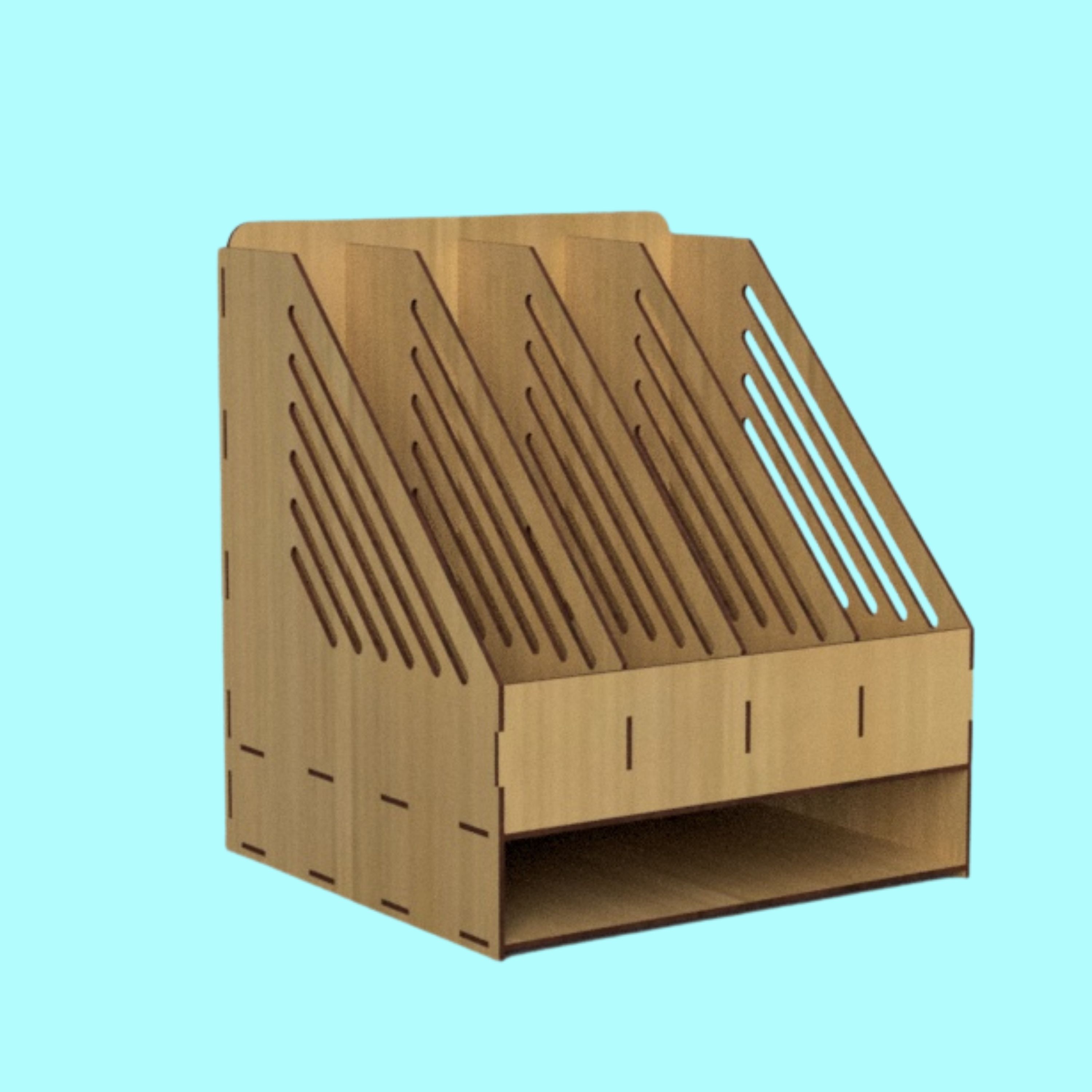 Tiered Office Organizer, laser-cut furniture or storage design by Engravia Mauritius