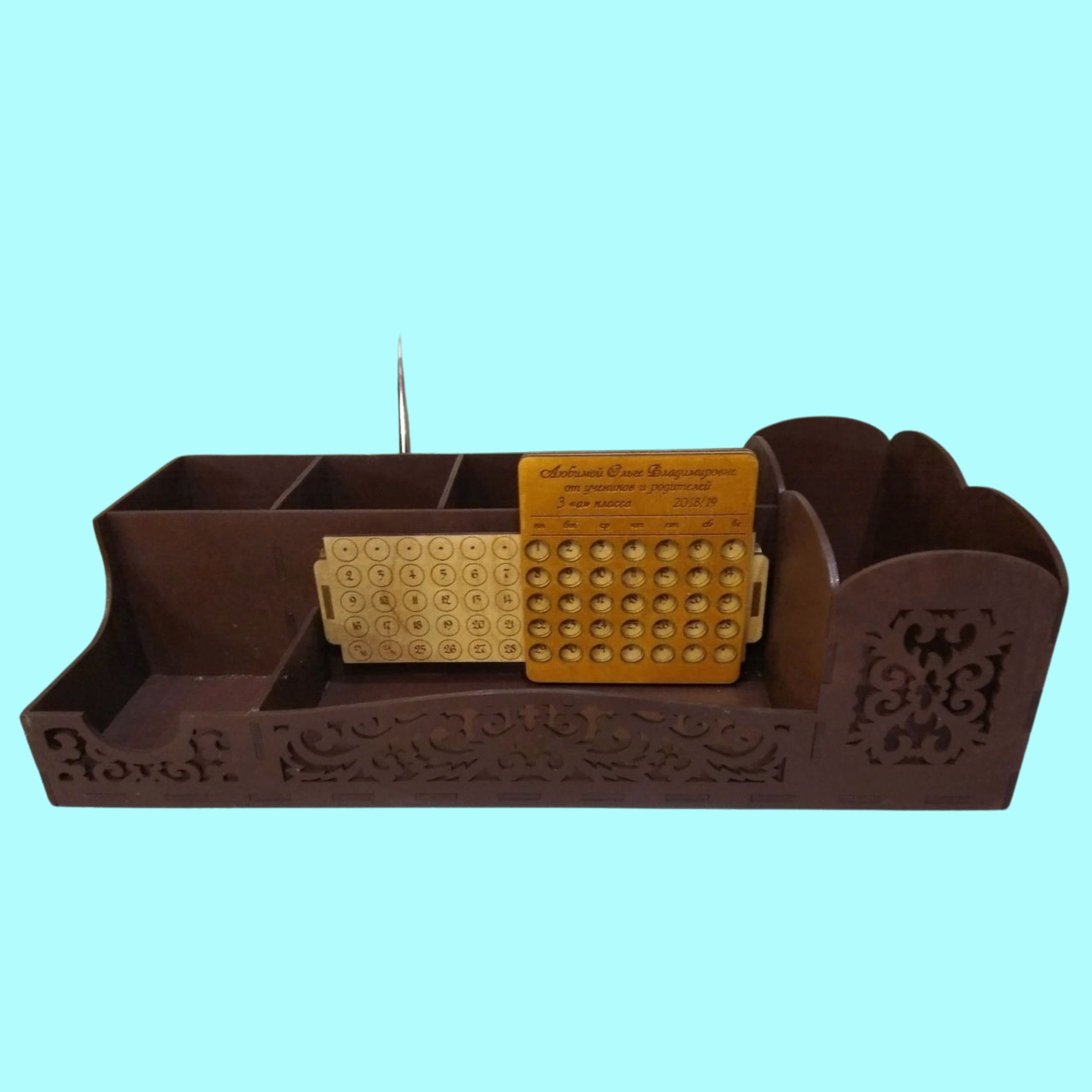 Desk Organizer with Drawer, laser-cut furniture or storage design by Engravia Mauritius