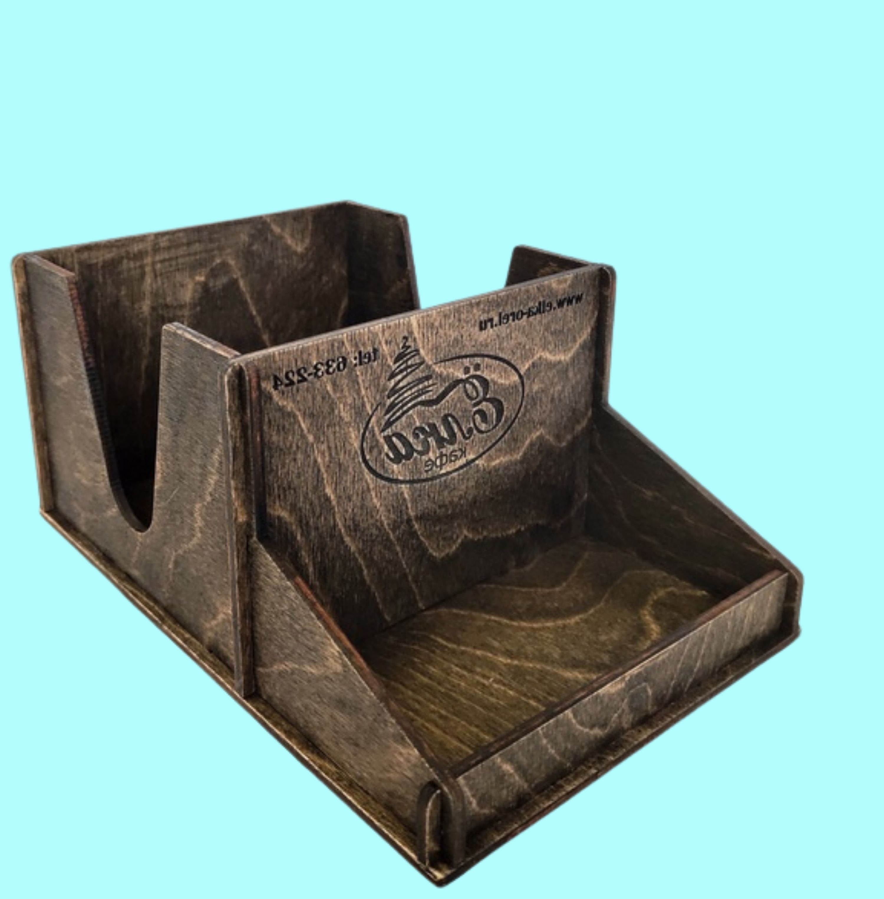 Stationery Storage Stand custom laser-cut wooden desk organiser by Engravia Mauritius