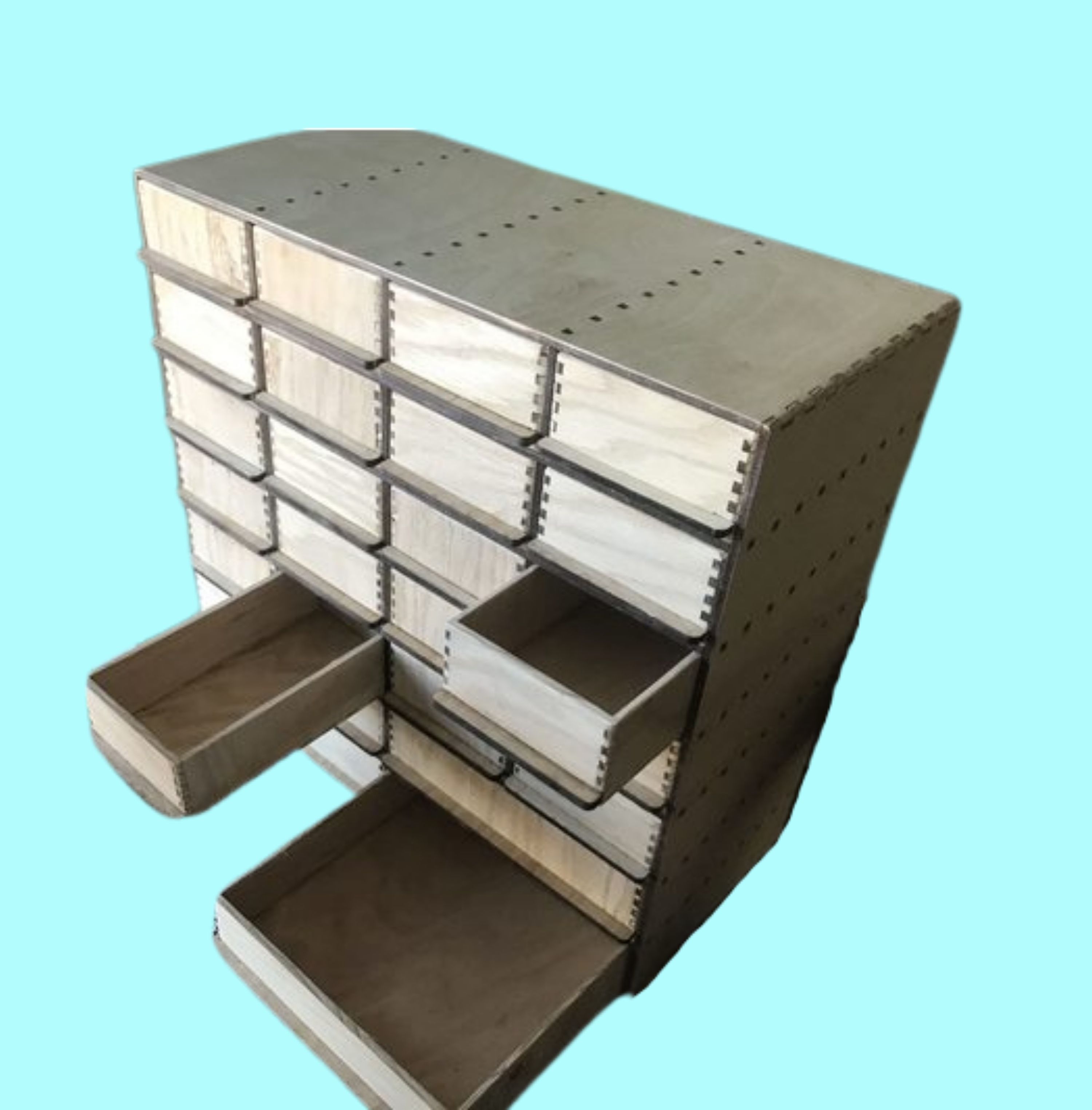 Compact Workspace Organizer custom laser-cut wooden desk organiser by Engravia Mauritius