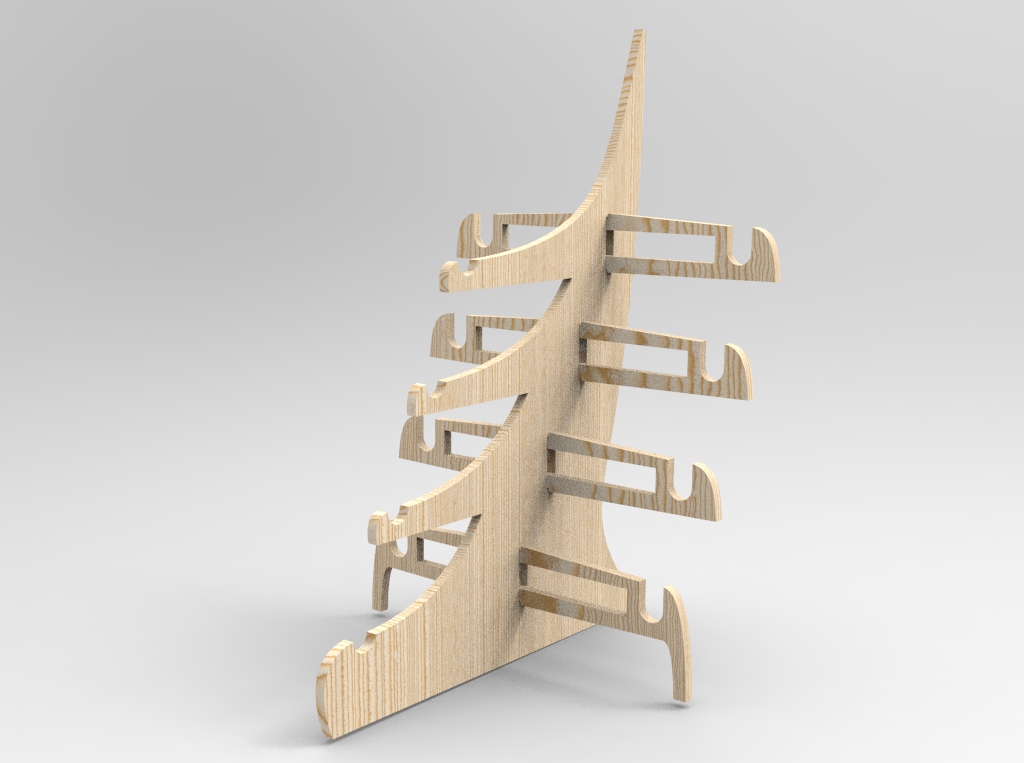Tiered Display Rack custom laser-cut wooden shelves & racks by Engravia Mauritius