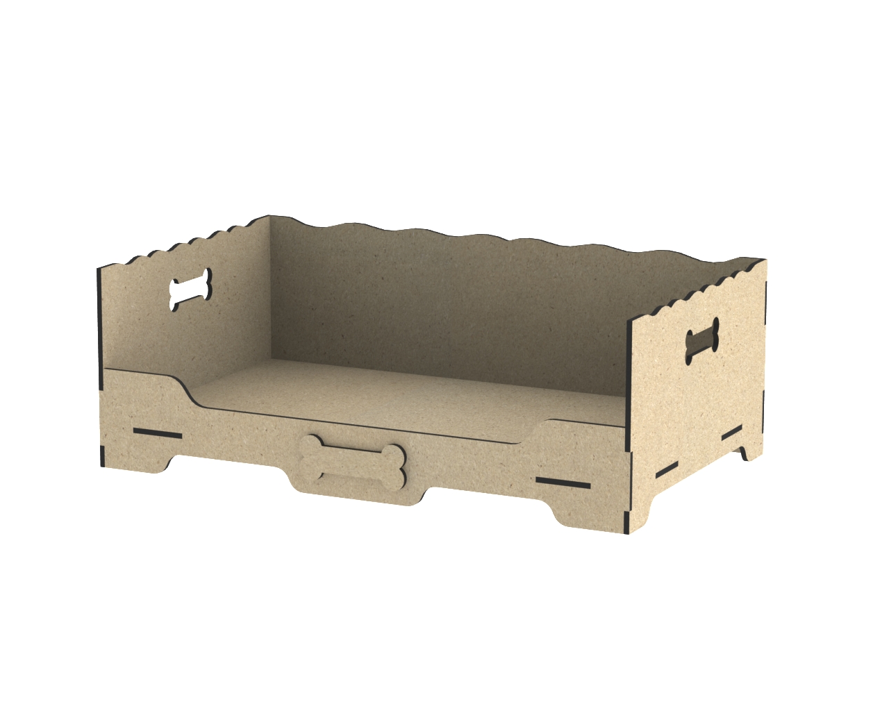Modern Pet Lounger custom laser-cut wooden pet furniture by Engravia Mauritius