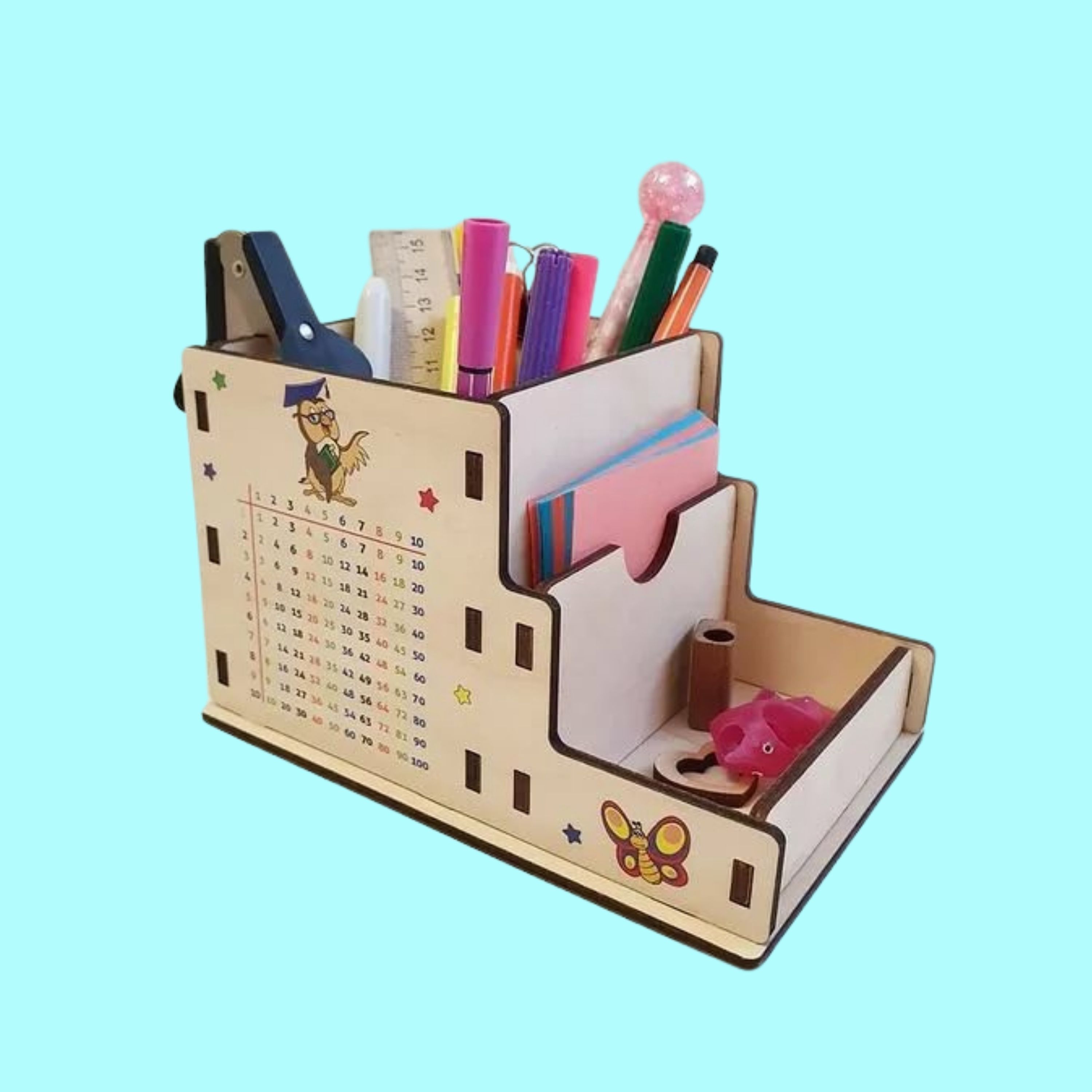 Desktop Drawer Organizer custom laser-cut wooden drawer storage by Engravia Mauritius