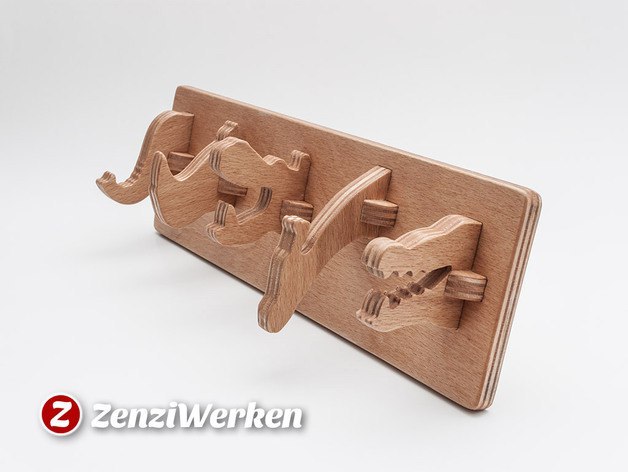 Decorative Wall Hook Rack custom laser-cut wooden home organization by Engravia Mauritius