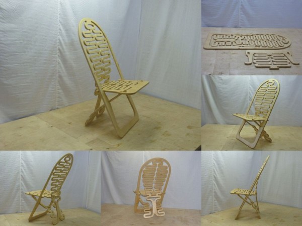 Curved Lounge Chair custom laser-cut wooden chairs & seating by Engravia Mauritius