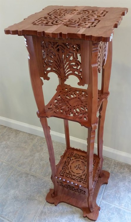 Tiered Plant Stand custom laser-cut wooden shelves & racks by Engravia Mauritius