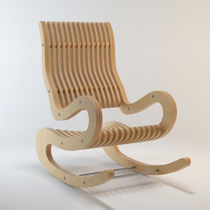 Classic Rocking Chair custom laser-cut wooden chairs & seating by Engravia Mauritius