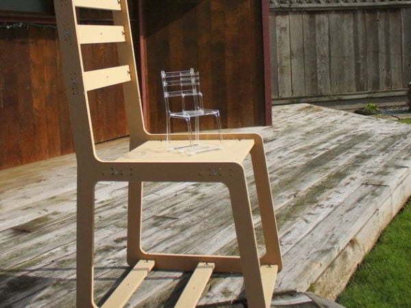 Sculptural Side Chair custom laser-cut wooden chairs & seating by Engravia Mauritius