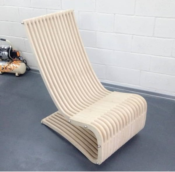 Panel Rocking Chair custom laser-cut wooden chairs & seating by Engravia Mauritius