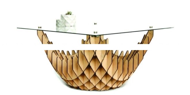 Modern Console Table custom laser-cut wooden tables & consoles by Engravia Mauritius