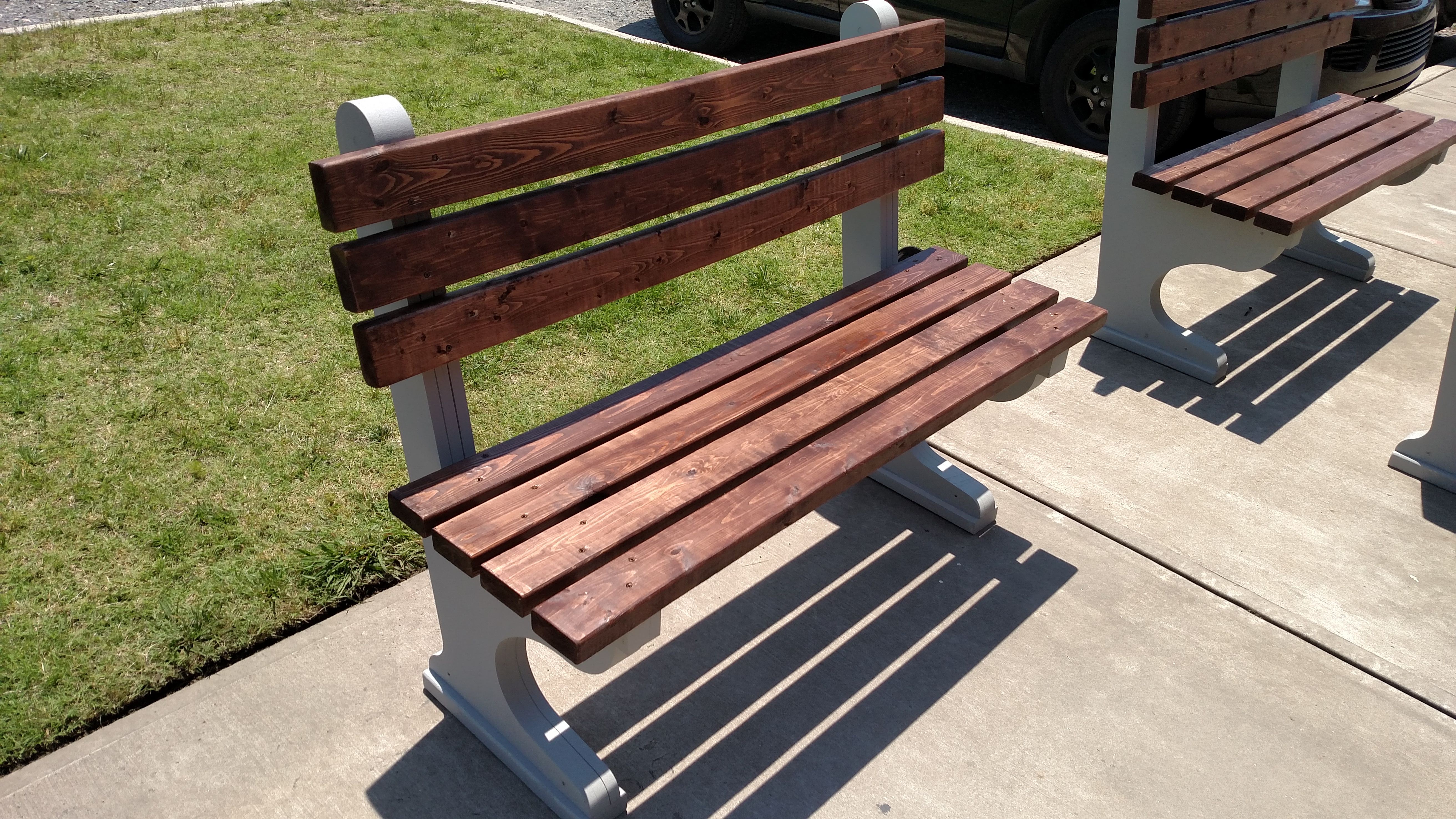 Slatted Entry Bench custom laser-cut wooden chairs & seating by Engravia Mauritius