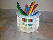 Desktop Pen Cup custom laser-cut wooden desk organizers by Engravia Mauritius