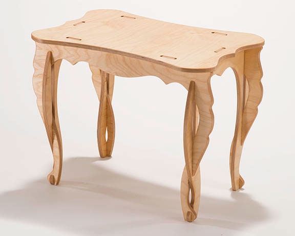 Contemporary Work Desk custom laser-cut wooden tables & consoles by Engravia Mauritius