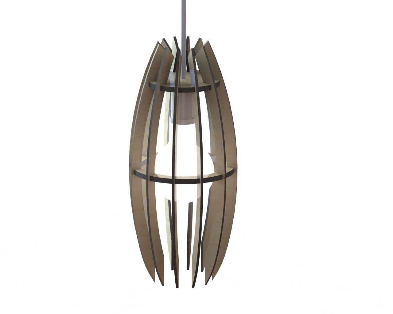Modern Wooden Pendant Lamp 10 by Engravia Mauritius