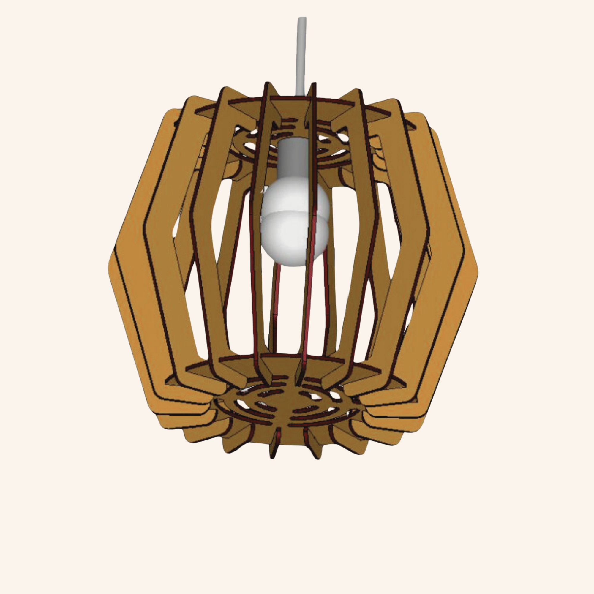 Modern Wooden Pendant Lamp 22 by Engravia Mauritius
