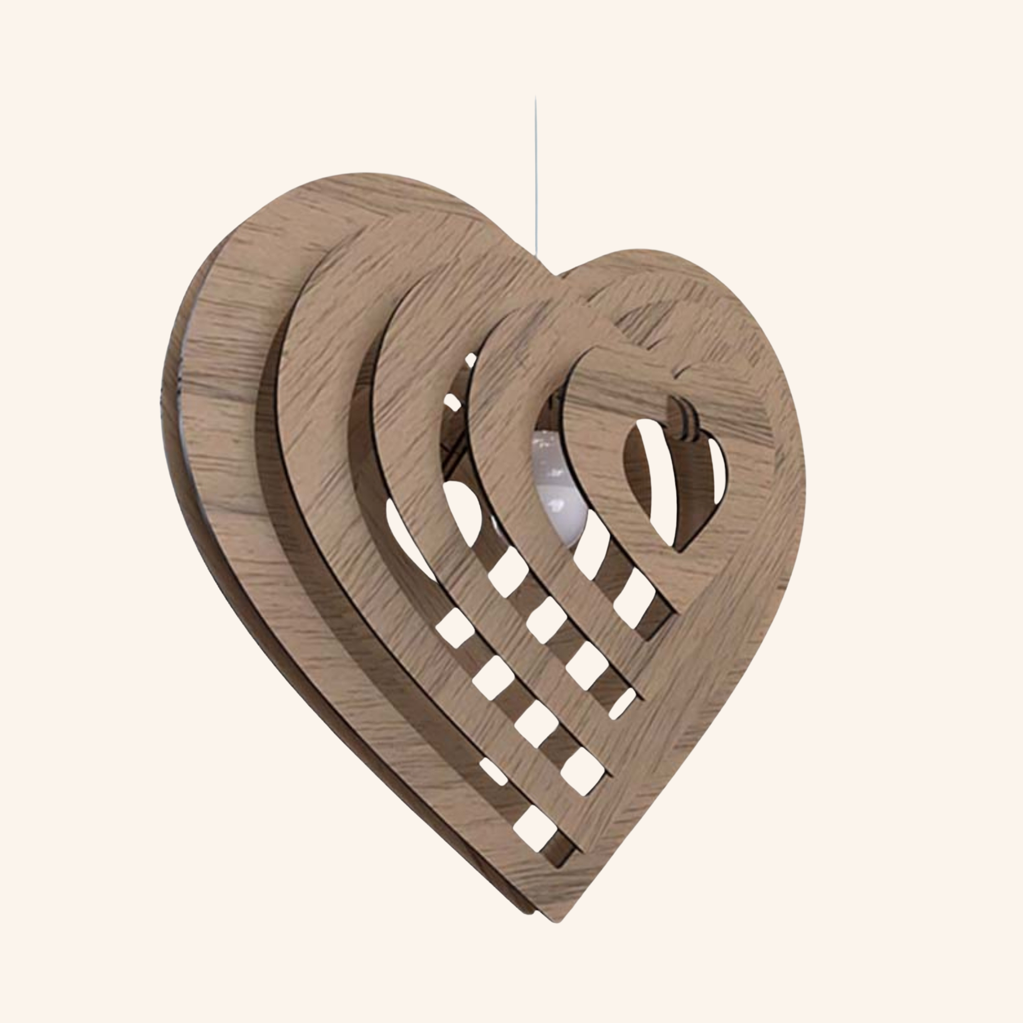 Modern Wooden Pendant Lamp 23 by Engravia Mauritius