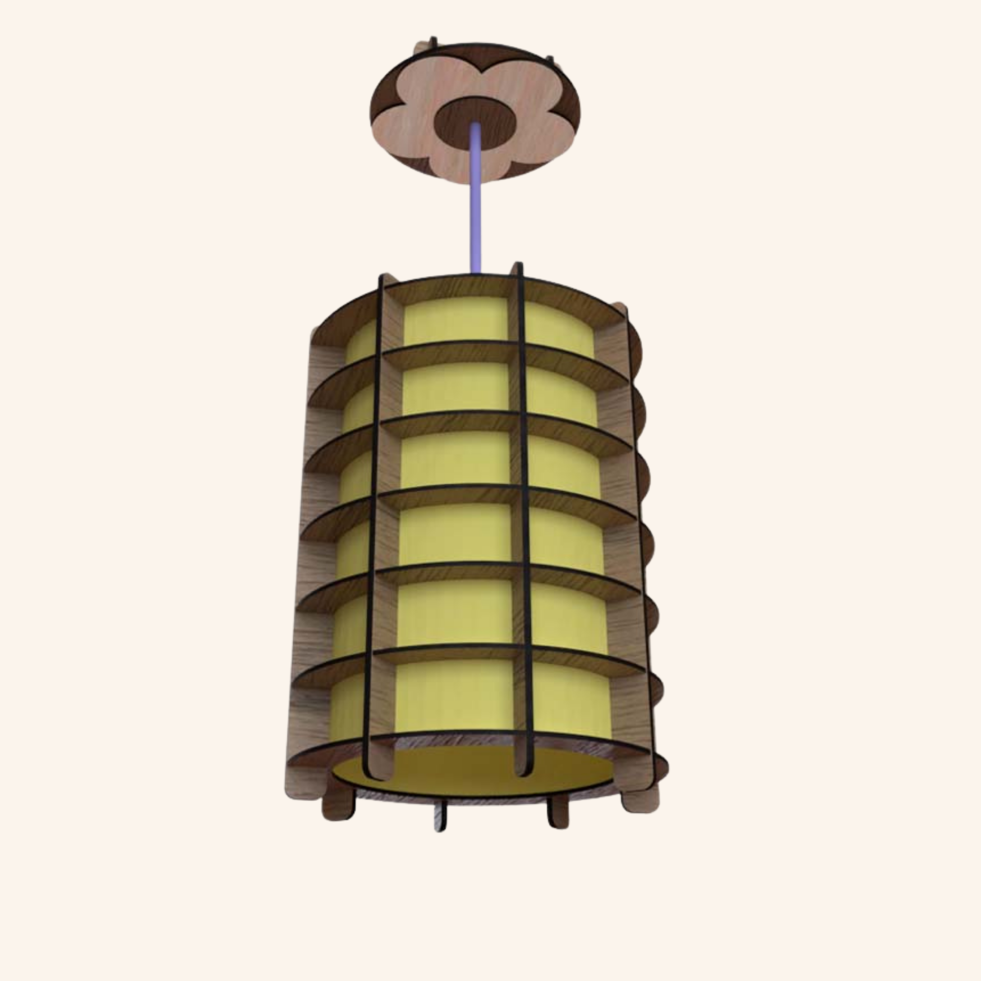 Modern Wooden Pendant Lamp 30 by Engravia Mauritius