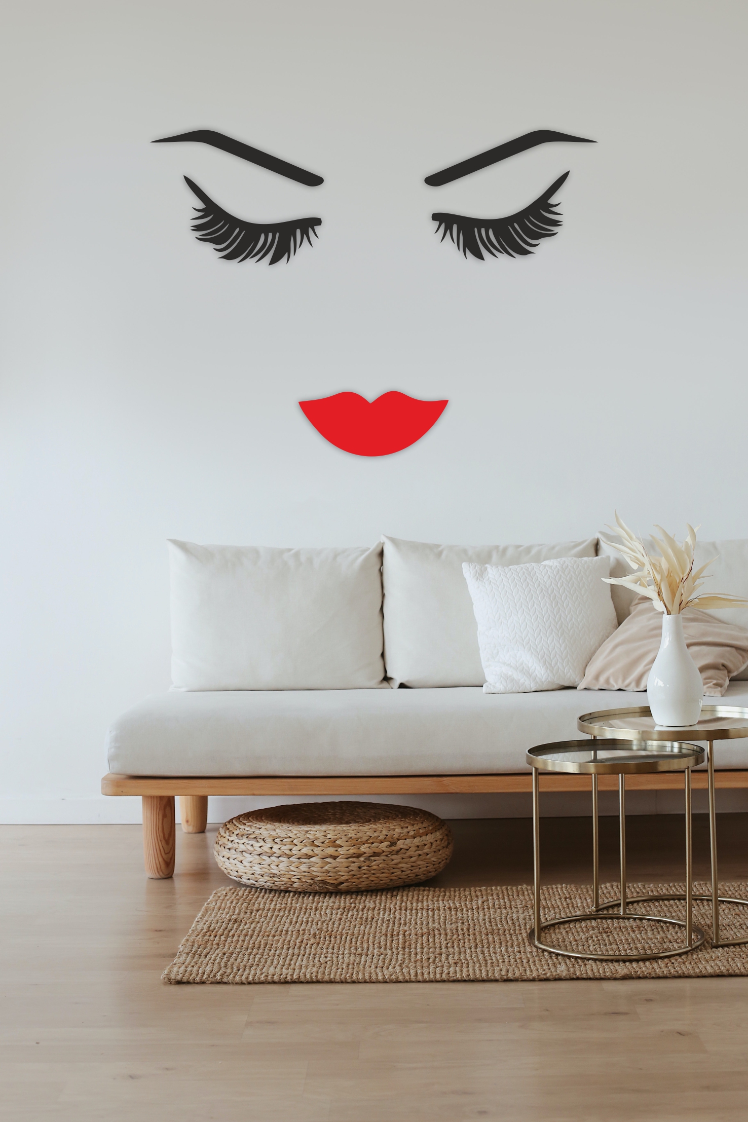 Minimal Face Wall Set, laser-cut wall décor by Engravia Mauritius