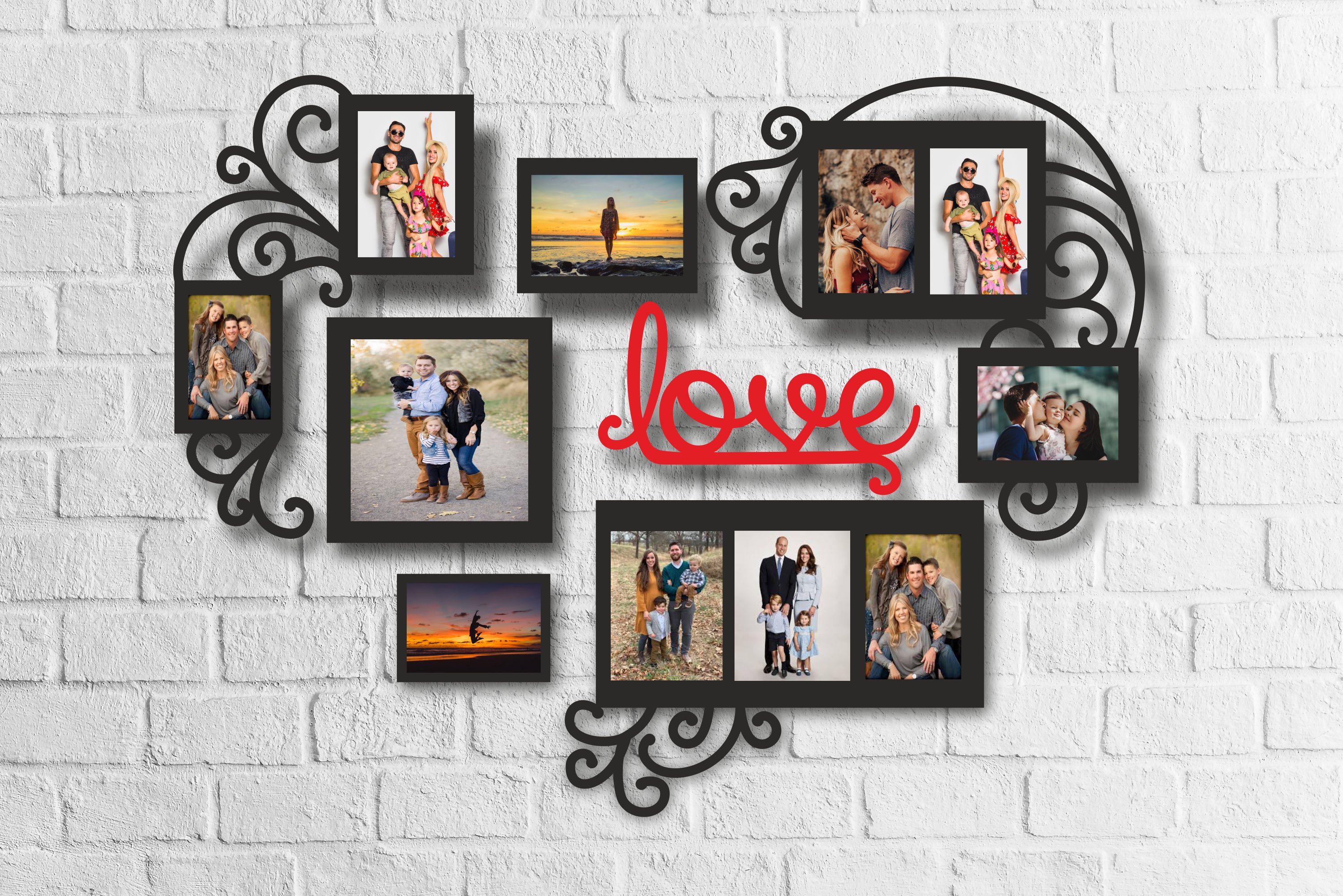 Family Love Photo Frame, laser-cut wall décor by Engravia Mauritius