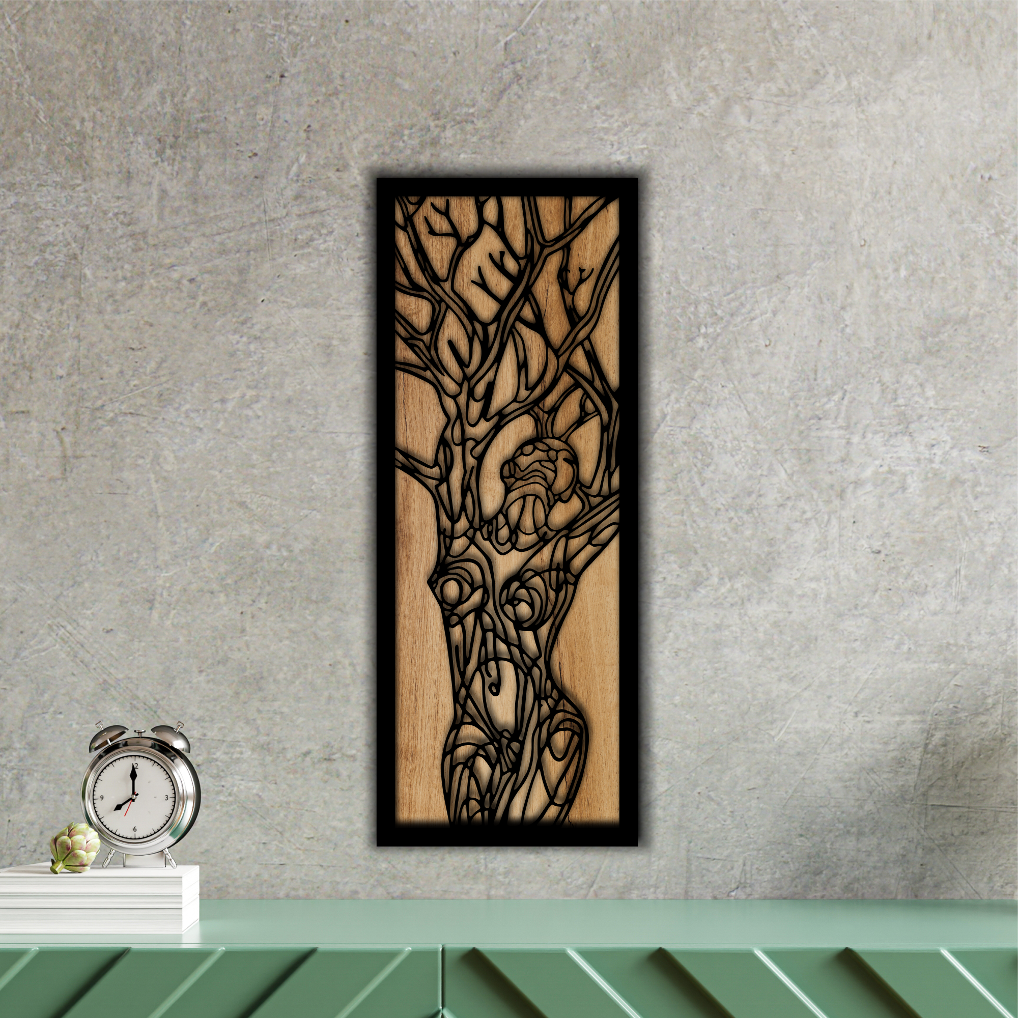 Floral Vine Wall Panel, laser-cut wall décor by Engravia Mauritius