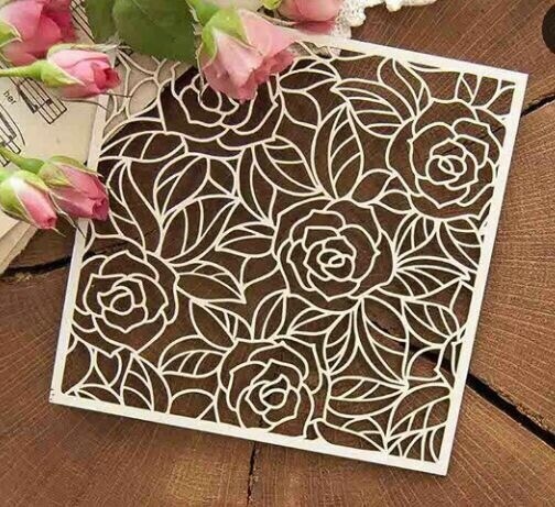 Rose Pattern Decorative Panel, laser-cut wall décor by Engravia Mauritius