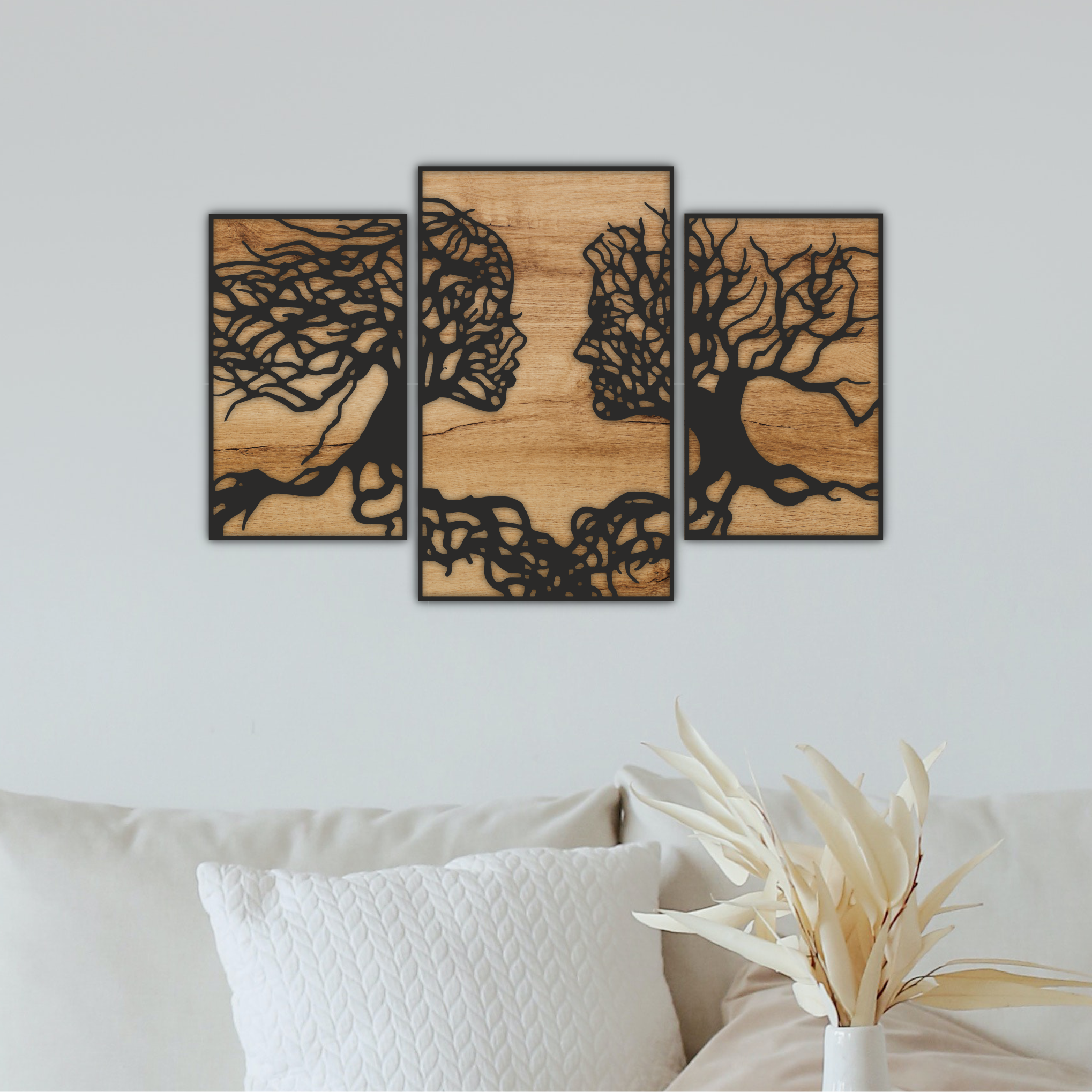 Tree Landscape Triptych, laser-cut wall décor by Engravia Mauritius