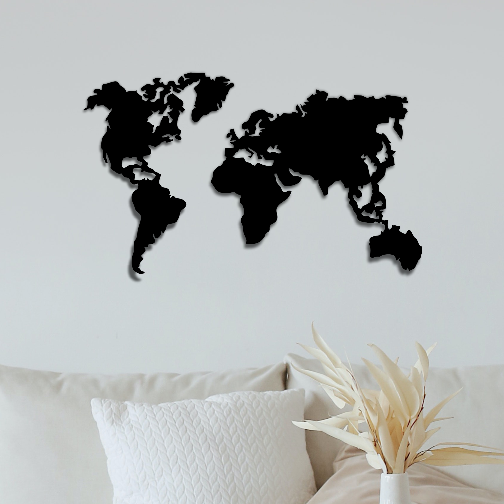 World Map Wall Art, laser-cut wall décor by Engravia Mauritius