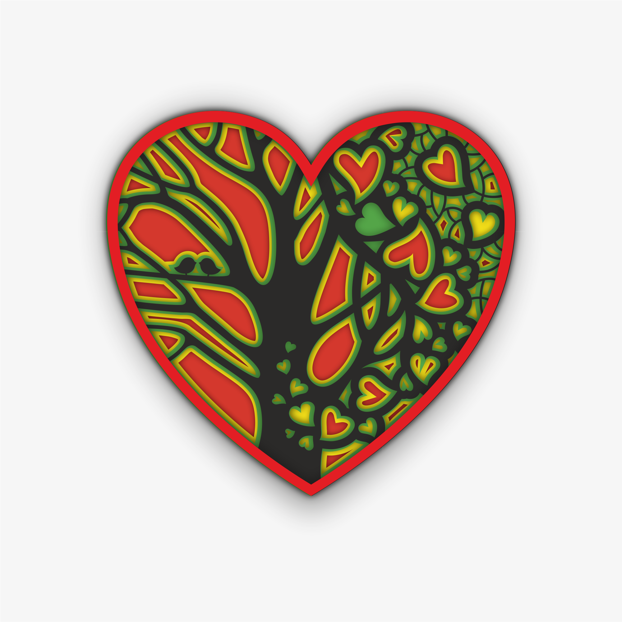 Colorful Tree Heart, laser-cut wall décor by Engravia Mauritius