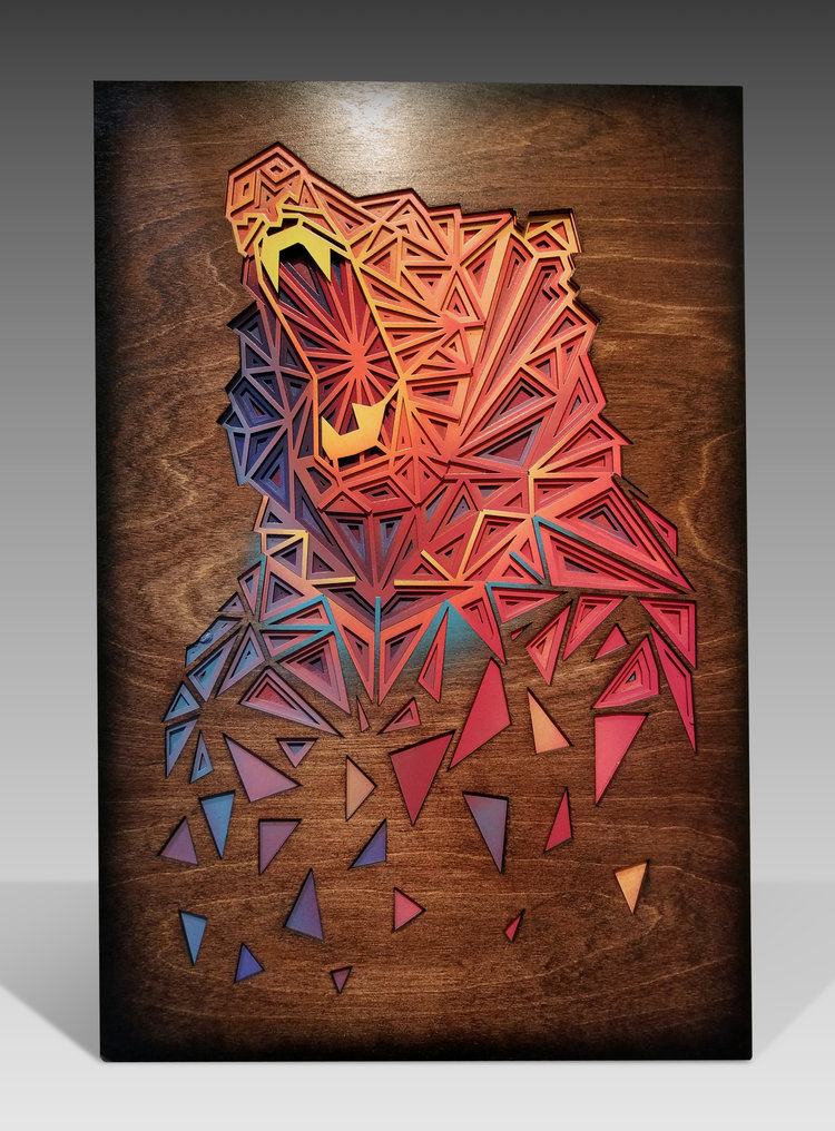 Layered Owl Portrait, laser-cut wall décor by Engravia Mauritius