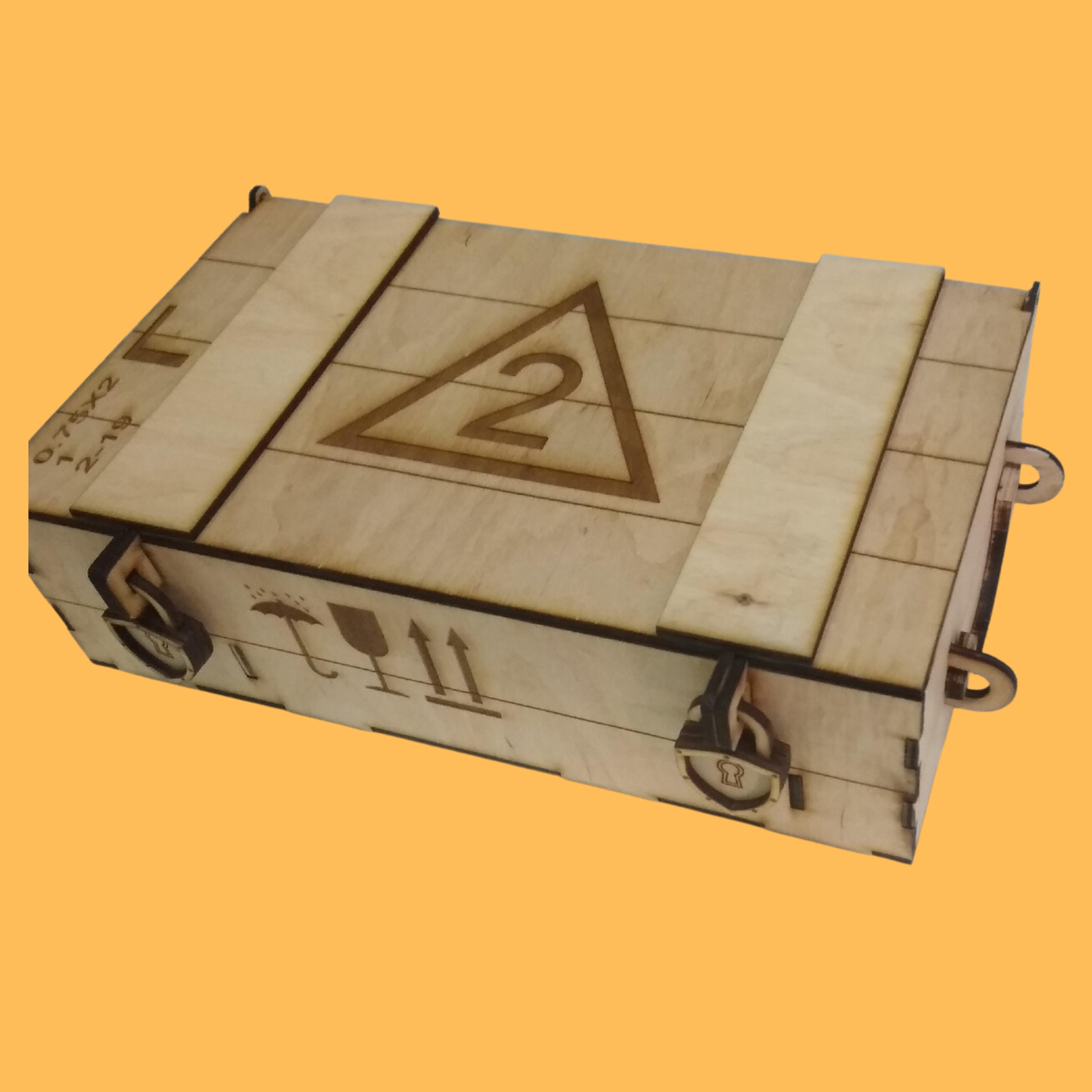 Industrial Keepsake Crate, custom laser-cut wooden product by Engravia Mauritius