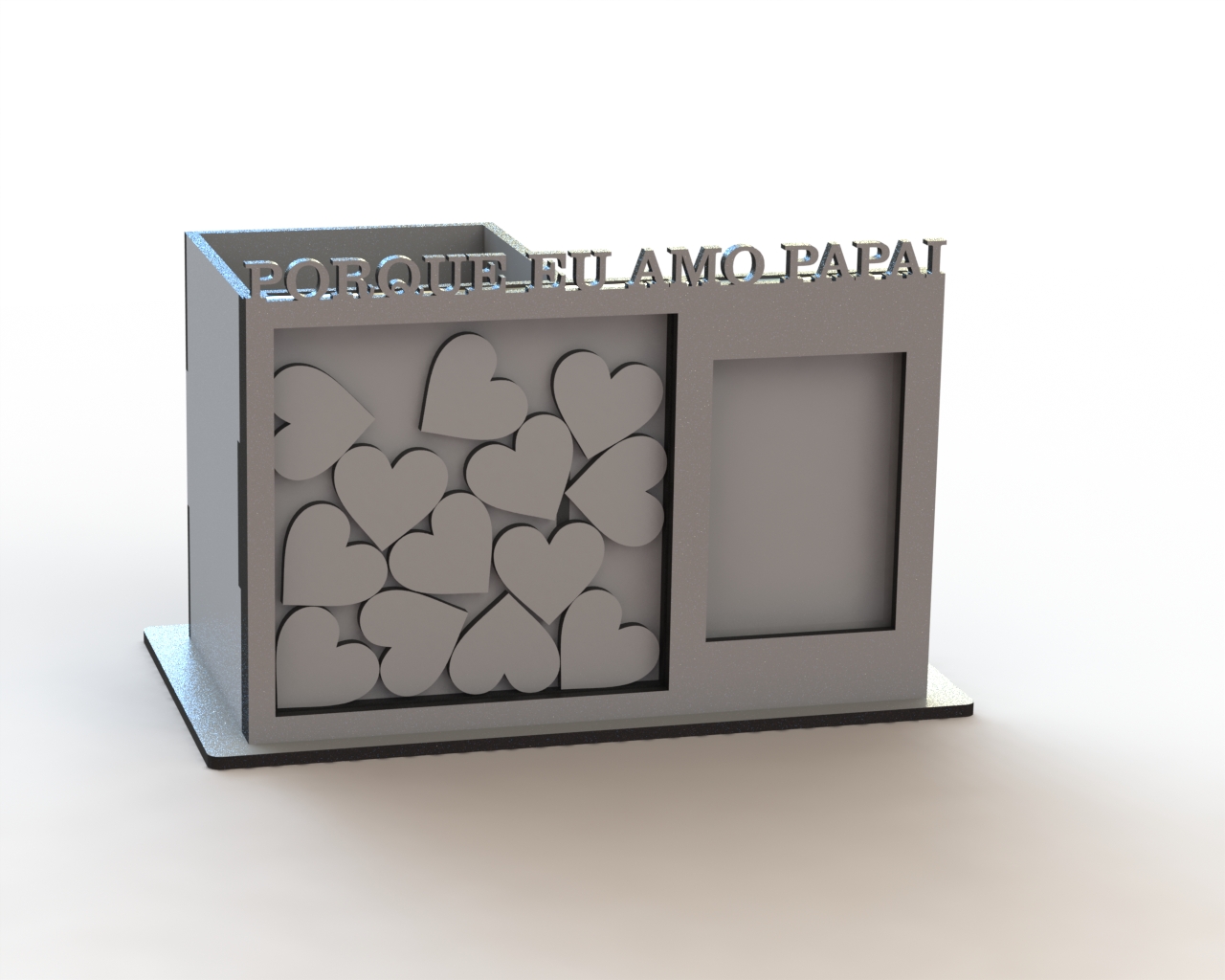 Heart Memory Display Box, custom laser-cut wooden product by Engravia Mauritius
