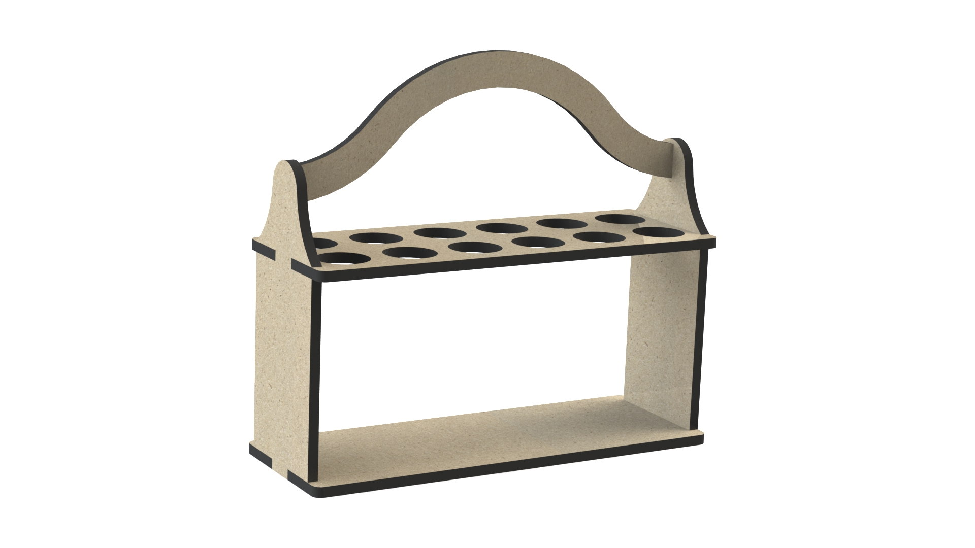 Handled Pen Organizer, custom laser-cut wooden product by Engravia Mauritius