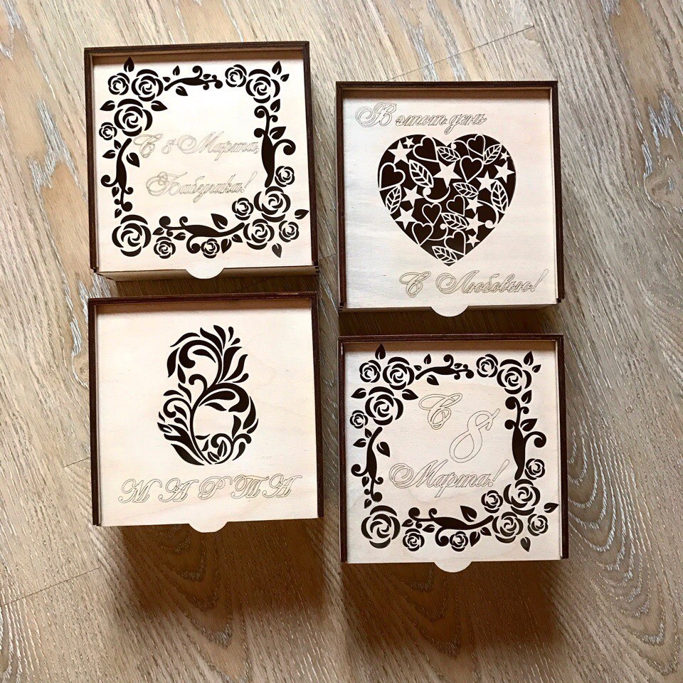 Decorative Gift Box Collection, custom laser-cut wooden product by Engravia Mauritius