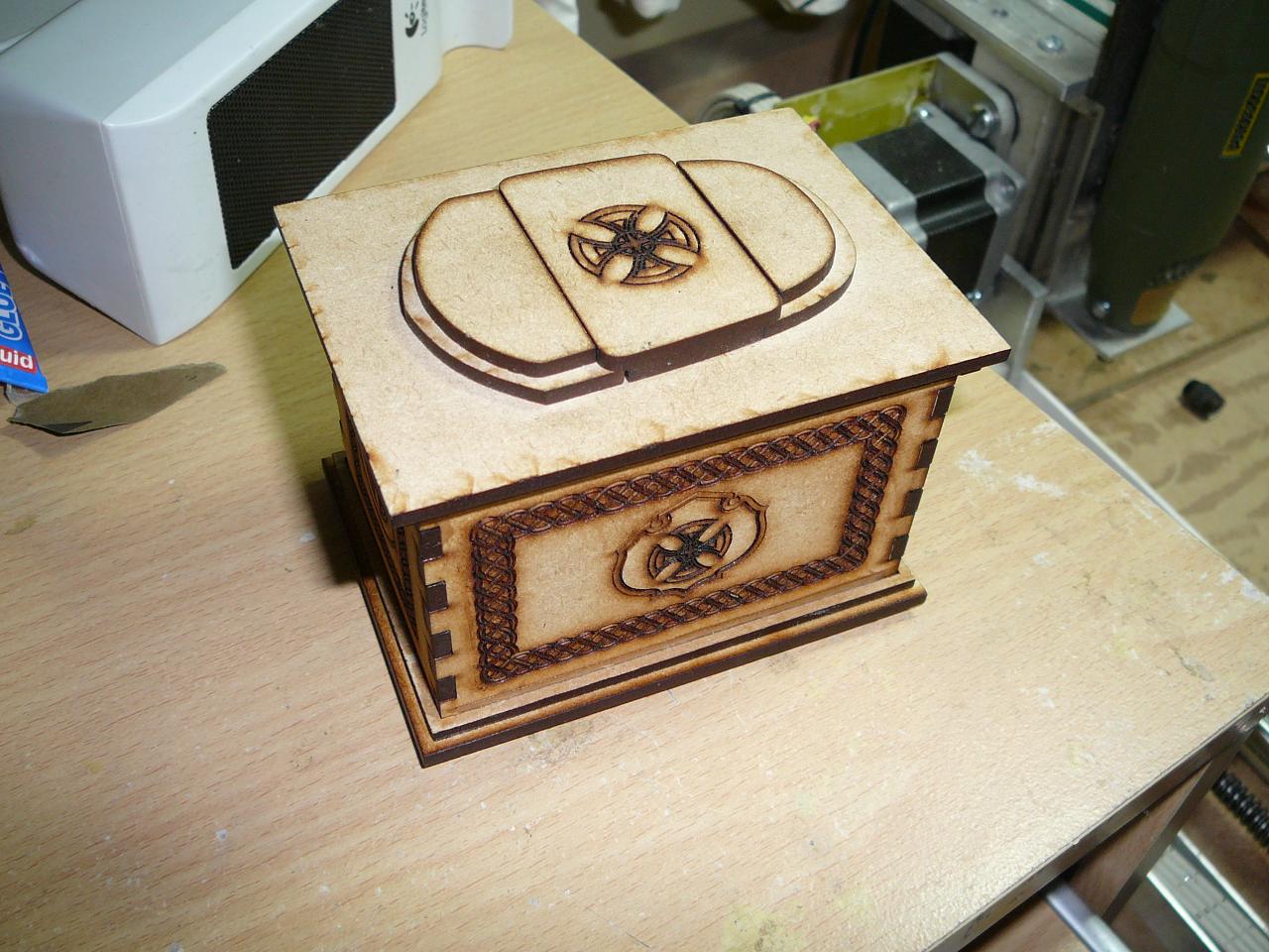 Ornate Lidded Keepsake Box, custom laser-cut wooden product by Engravia Mauritius