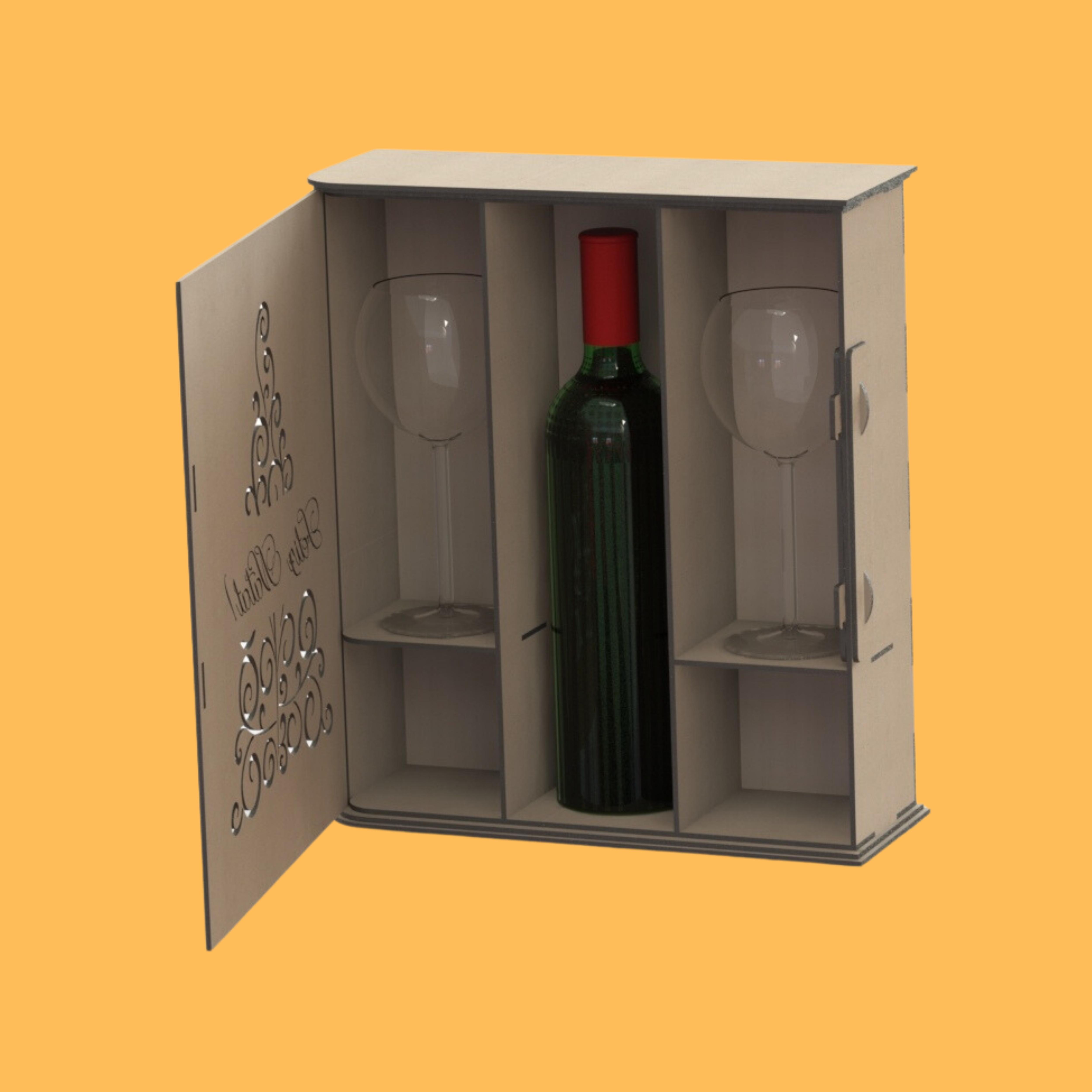 Single Bottle Cabinet, custom laser-cut wooden product by Engravia Mauritius