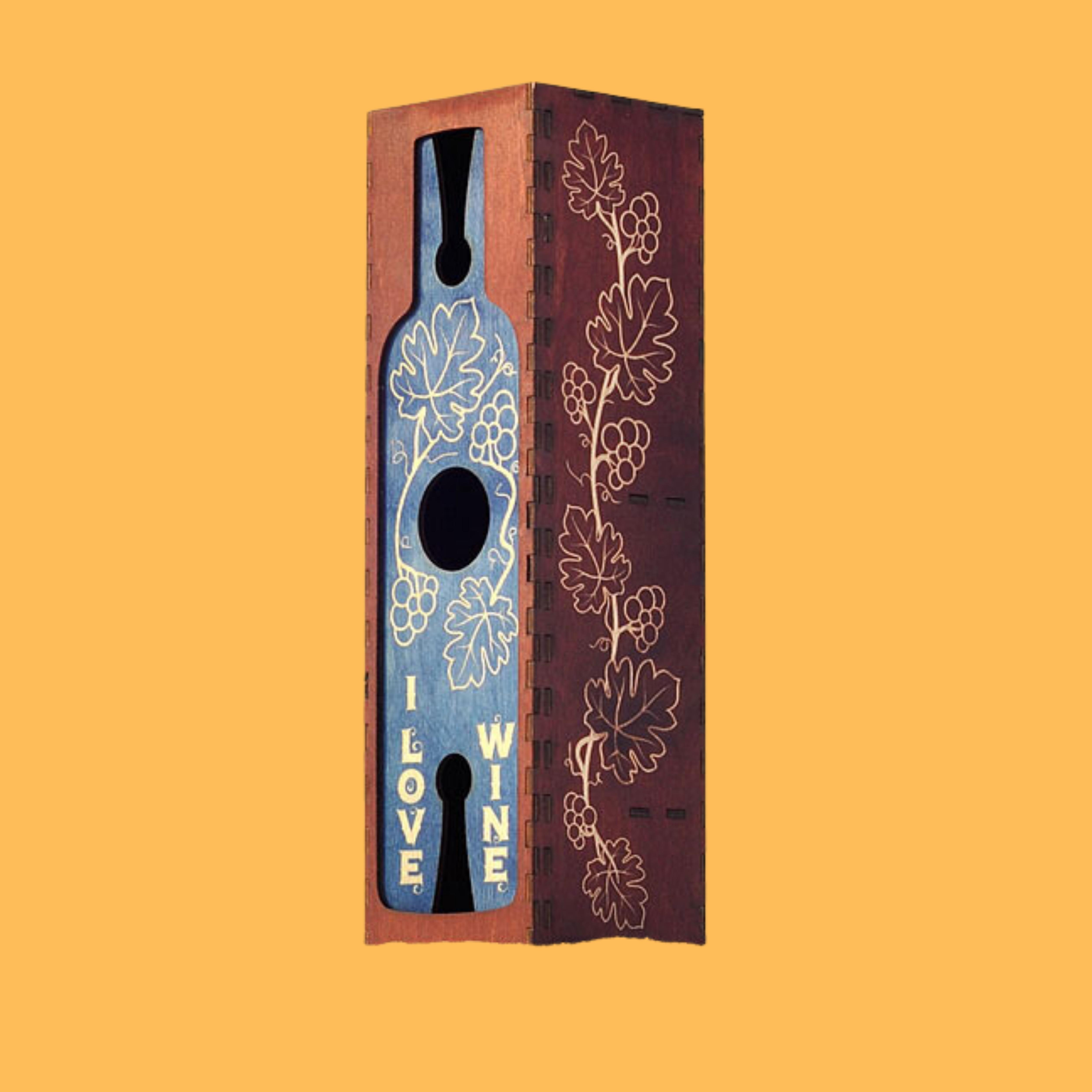 Love Wine Utensil Box, custom laser-cut wooden product by Engravia Mauritius
