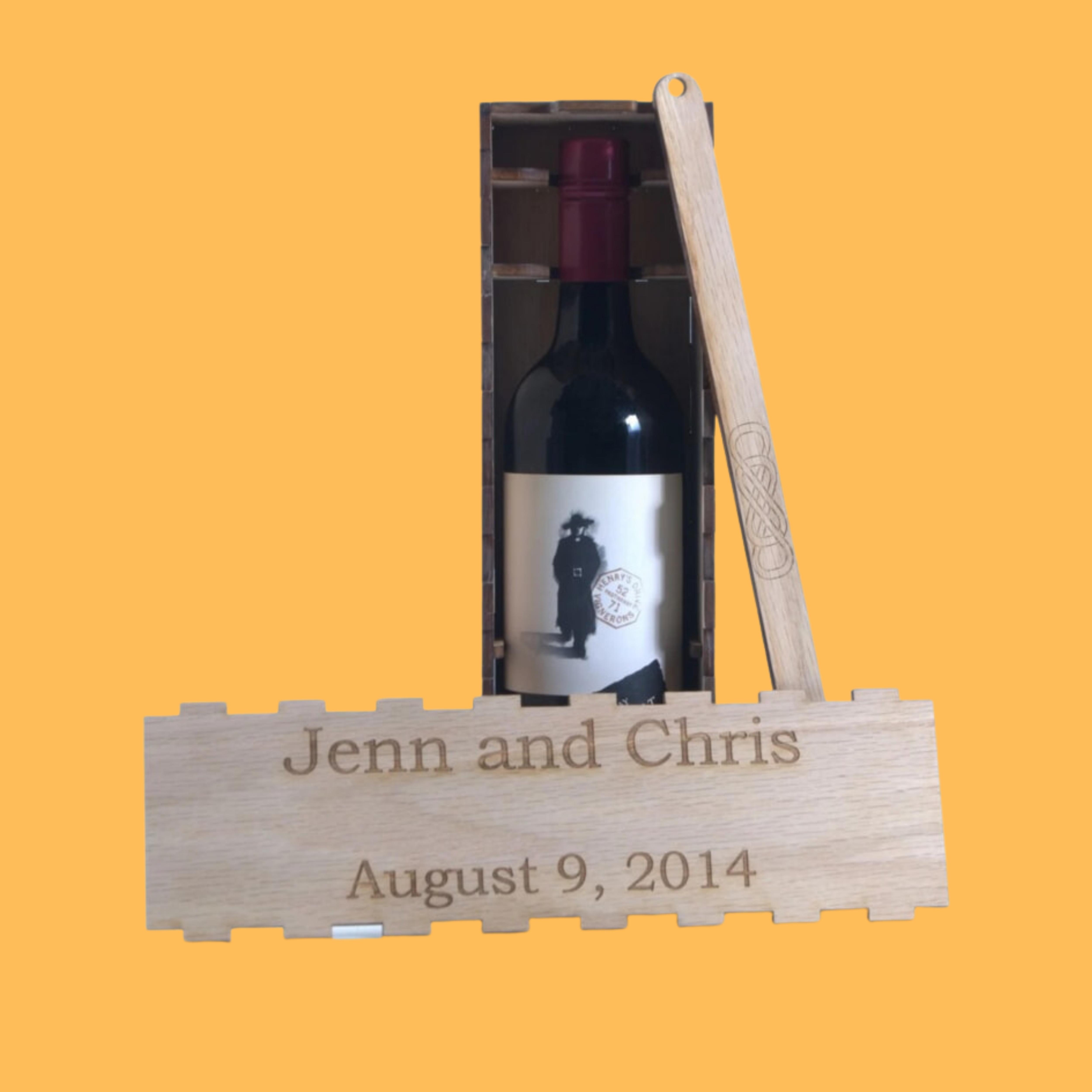 Personalized Bottle Stand, custom laser-cut wooden product by Engravia Mauritius